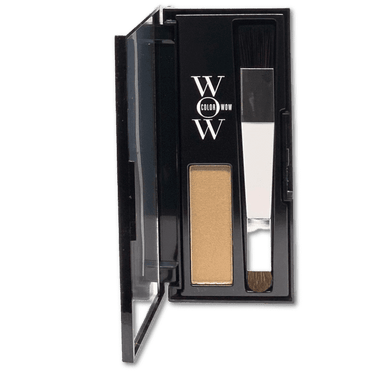 Opened Container Of Colorwow. Blonde powder touchup and application brush